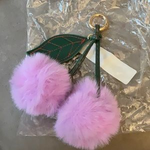 New Purple Cherries with stem Key Ring or Bag Charm. Absolutely so adorable.